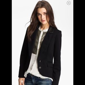 Willow&Clay Faux Leather trim Blazer, M